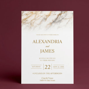 Soft Marble Fade Wedding Invitation