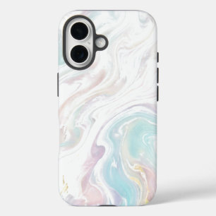 Soft Marble Waves iPhone 16 Case