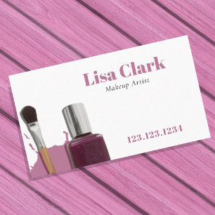Soft Mauve Brush Beauty Tools Makeup Artist Business Card