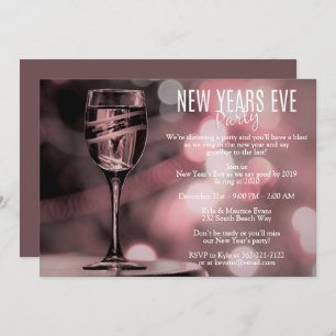 Soft Mauve Elegant New Years Eve Party Invitation