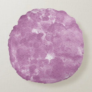 Soft Mauve Lilac Watercolor Wash Pattern Round Cushion