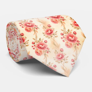 Soft Mauve Rose Floral Tie
