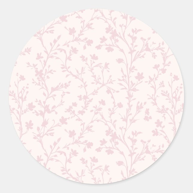 Soft Meadow Blush Pink - Neutral Classic Round Sticker (Front)