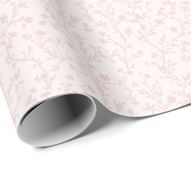 Soft Meadow Blush Pink - Neutral Wrapping Paper (Roll Corner)