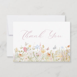 Soft Meadow Blush Script Baby Shower Thank You Card