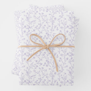 Soft Meadow Dusty Lavender - Neutral Wrapping Paper Sheet