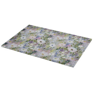 Soft Meadow Floral Watercolor Cutting Board