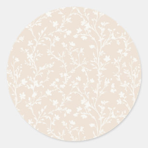 Soft Meadow Neutral - Soft Linen Classic Round Sticker