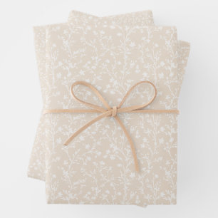 Soft Meadow Neutral - Soft Linen Wrapping Paper Sheet