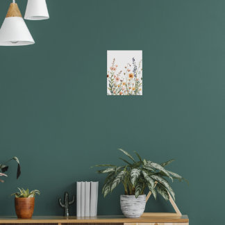Soft Meadow Wildflower Watercolor Wall Art