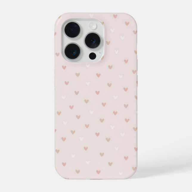 Soft Minimal Heart Pattern iPhone Case (Back)