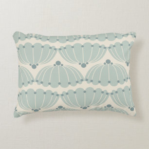 Soft Mint and Beige Scallop Decorative Cushion