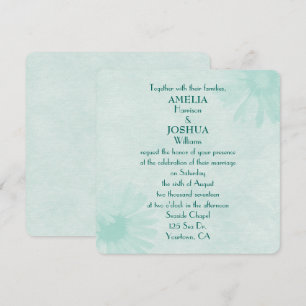 Soft Mint Green Daisy Wedding Invitation
