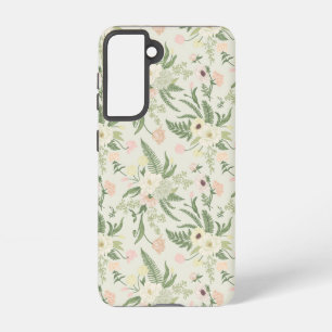 Soft Mint Green Garden Flower Pattern Samsung Galaxy Case