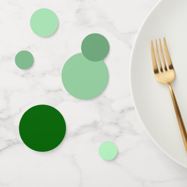 Soft Mint to Dark Green Gradient Table Confetti (Group)