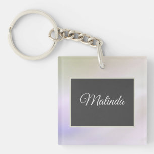 Soft Mist Customisable Name Acrylic Keychain