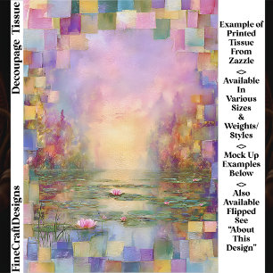 Soft Misty Pastel Water Lily Pond EV4L Decoupage Tissue Paper