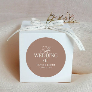 Soft Mocha Taupe   Neutral Luxe Wedding Classic Round Sticker
