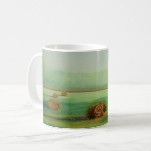 Soft Morning Light Hay in Field Coffee Mug