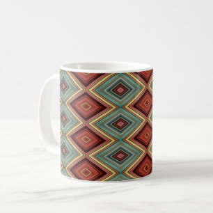 Soft Multi-Colored Diamond & Stripes Coffee Mug