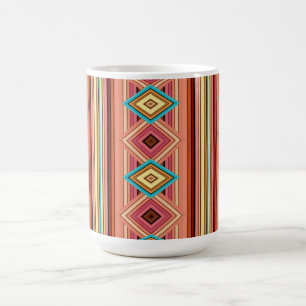 Soft Multi-Coloured Diamond & Stripes Speciality M Coffee Mug