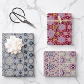 Soft Muted Coloured Geometric Patterned Wrapping Paper Sheet