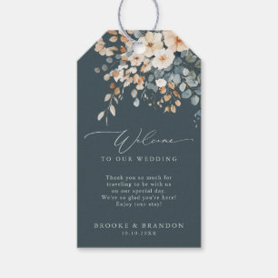 Soft Muted Earthy Tone Floral Watercolor Wedding Gift Tags