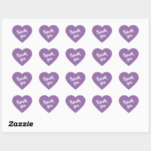 Soft Muted Lavender Thank You Heart Sticker