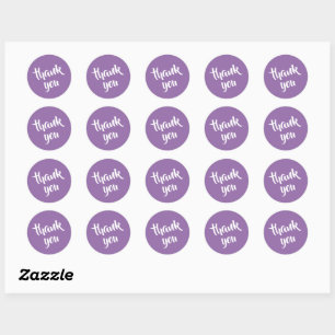 Soft Muted Lavender Thank You Round Sticker