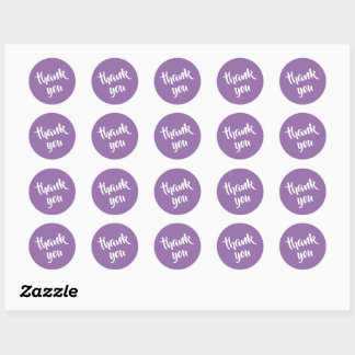 Soft Muted Lavender Thank You  Round Sticker