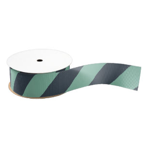Soft Navy and Mint Green Wide Stripe Grosgrain Ribbon