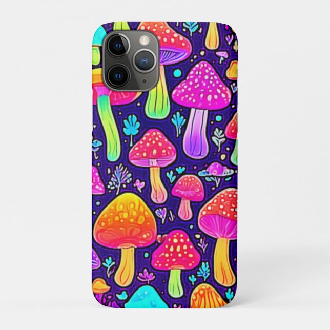 Soft Neon: Cartoon Mushroom Patch Case-Mate iPhone Case (Back)