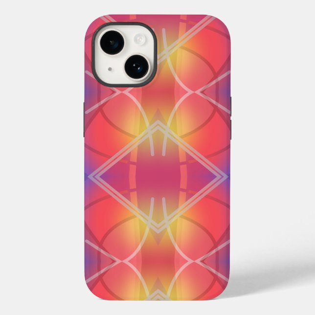 Soft Neon Layered Abstract Design  Case-Mate iPhone Case (Back)