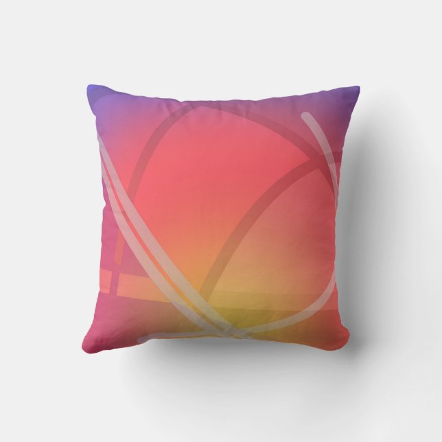 Soft Neon Layered Abstract Design  Cushion (Back)