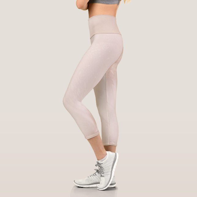 Soft Neutral Abstract  Capri Leggings (Left)