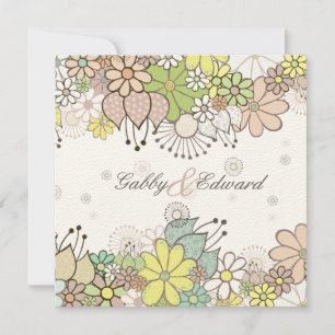 Soft Neutral Blooms Wedding Invitation Invite