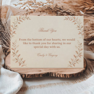 Soft Neutral Botanical Thank You Card