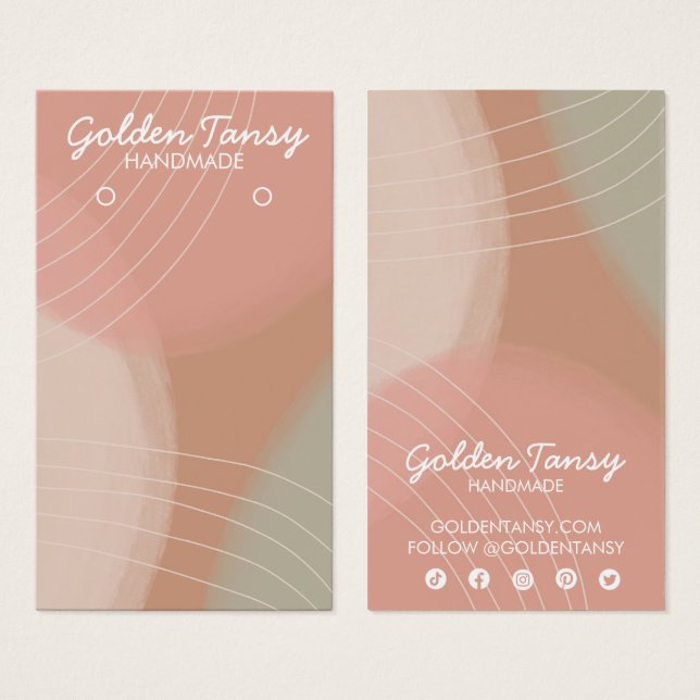 Soft Neutral Earring Necklace Jewellery Display Ca (Front & Back)