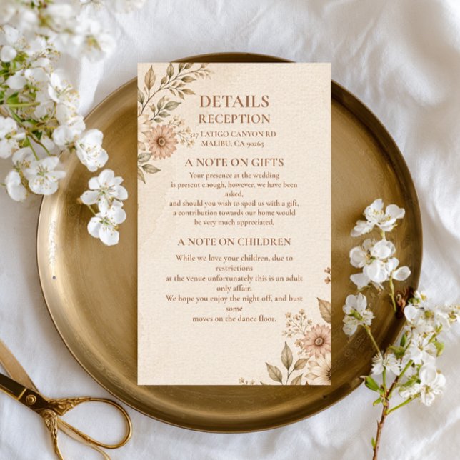 Soft Neutral Floral Enclosure Card (Creator Uploaded)