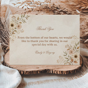 Soft Neutral Floral Thank You Card