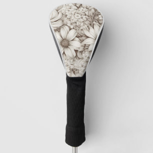 Soft Neutral Floral with Classic Botanical Golf Head Cover