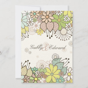 Soft Neutral Flower Garden Wedding DIY Custom Invitation