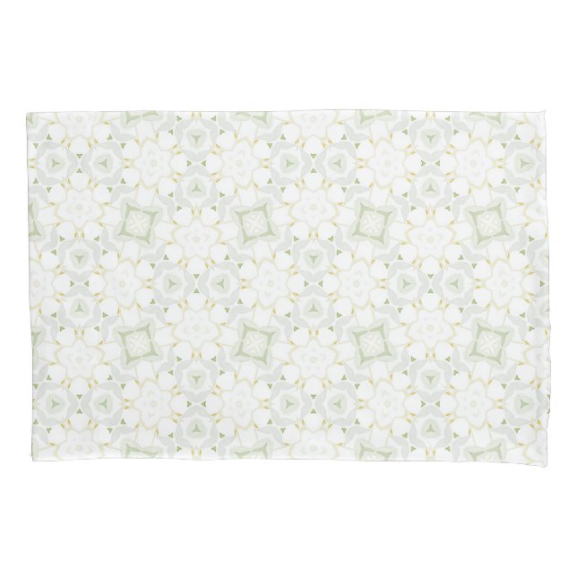 Soft Neutral Geometric Floral Pillowcase (Front)