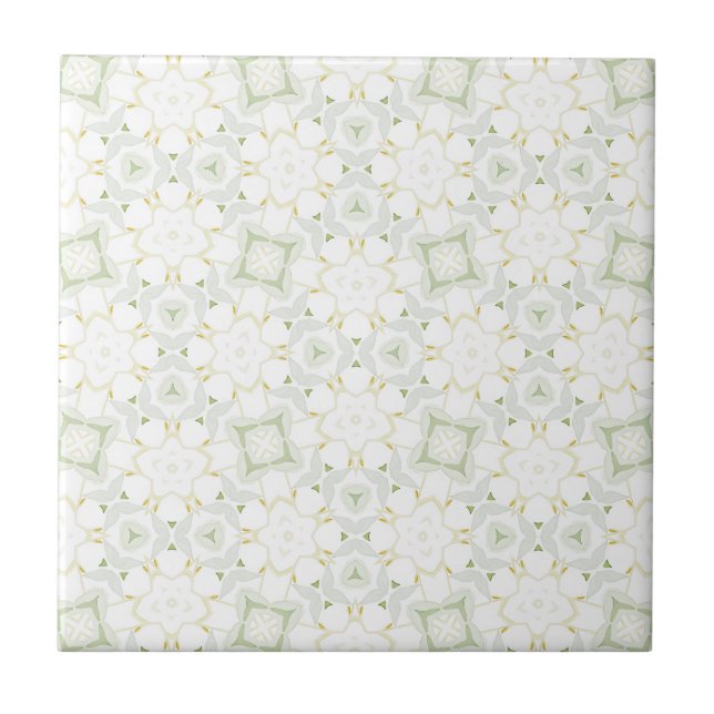 Soft Neutral Geometric Floral Tile (Front)