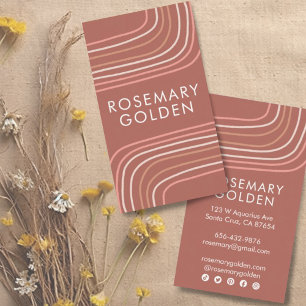 Soft Neutral Lines Minimalist Simple Elegant Chic Business Card