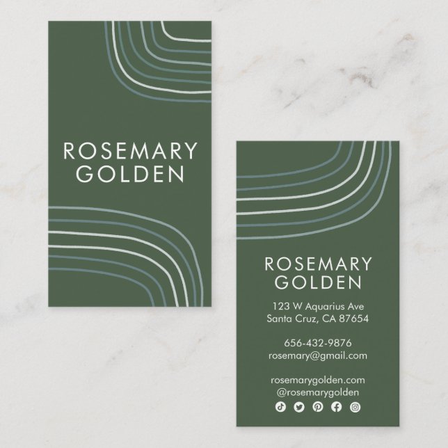 Soft Neutral Lines Minimalist Simple Elegant Chic Business Card (Front/Back)