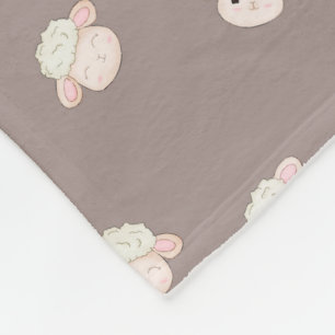 Soft Neutral Sheep Baby Blanket - Cute Nursery