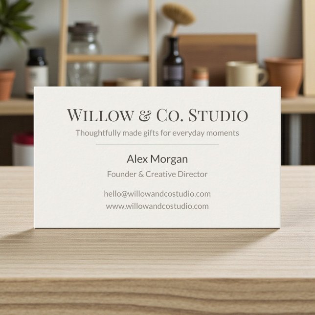 Soft Neutral Small  Business Card (Creator Uploaded)