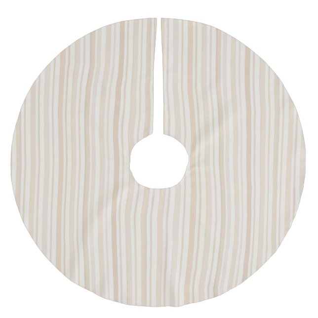 Soft Neutral Stripe Pattern Brushed Polyester Tree Skirt (Front)