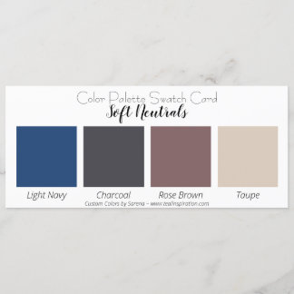 Soft Neutrals Colour Palette Swatch Card